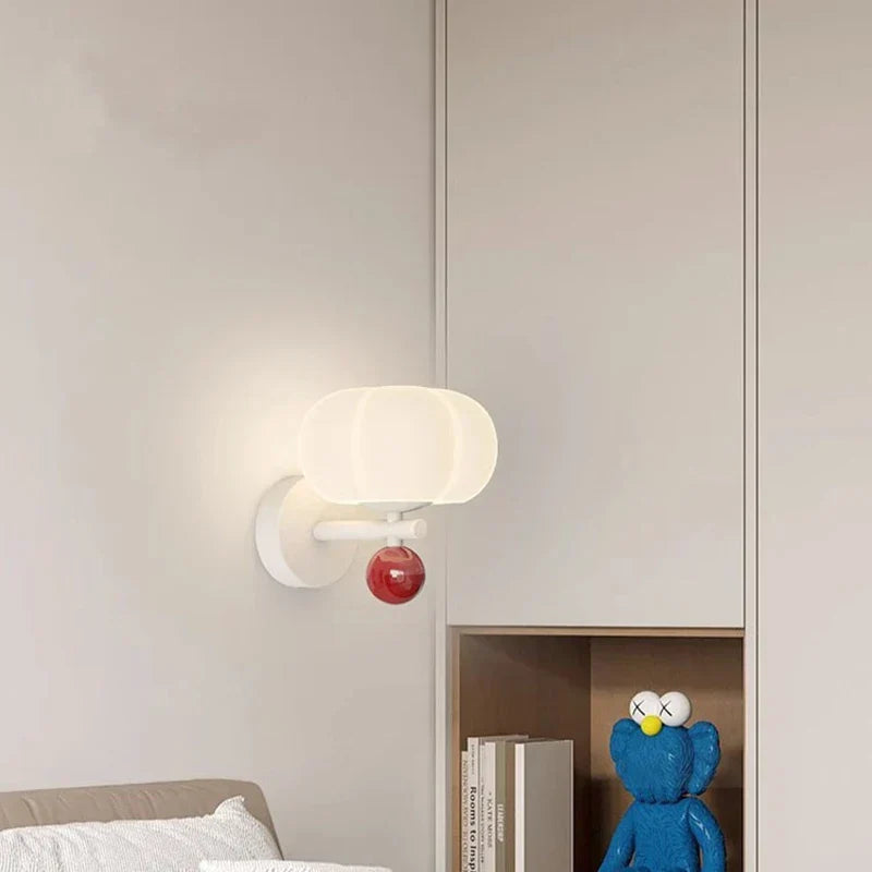 Sculptural Pumpkin Shaped Glass Nordic Wall Light