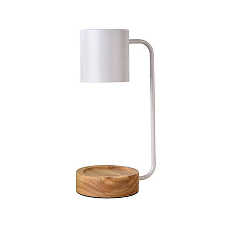 Japanese Minimalist Wood And Metal Candle Warmer Table Lamp