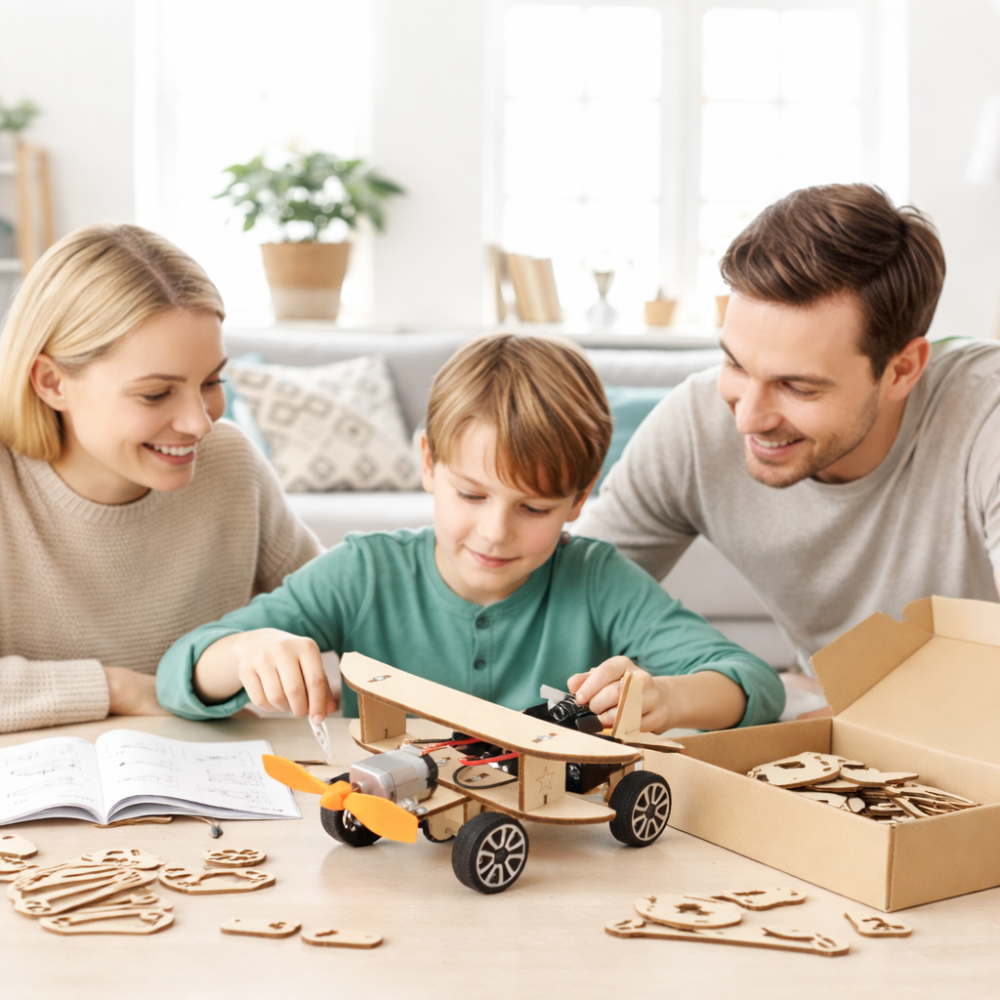 Natural Wood Assembly Kit Educational Car Building Toy Set