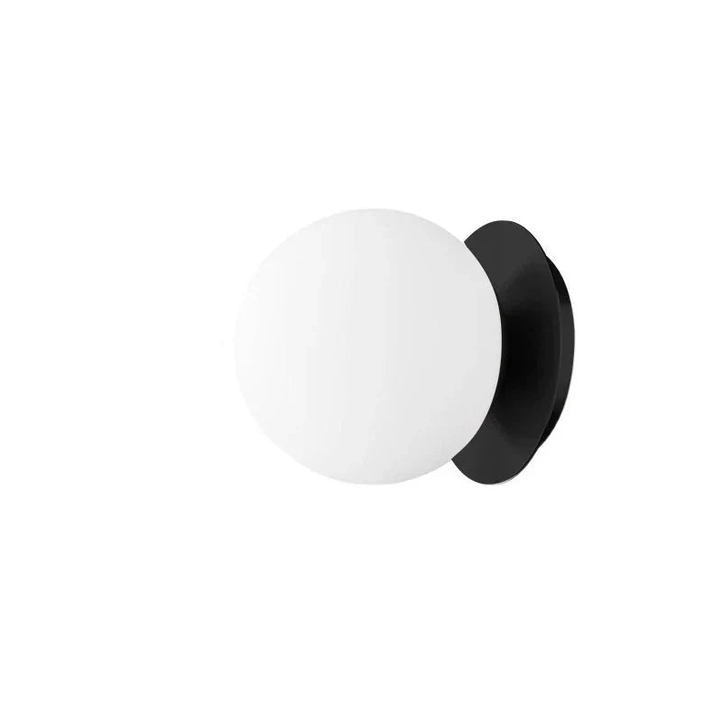Nordic Opal Globe Glass Wrought Iron Wall Light