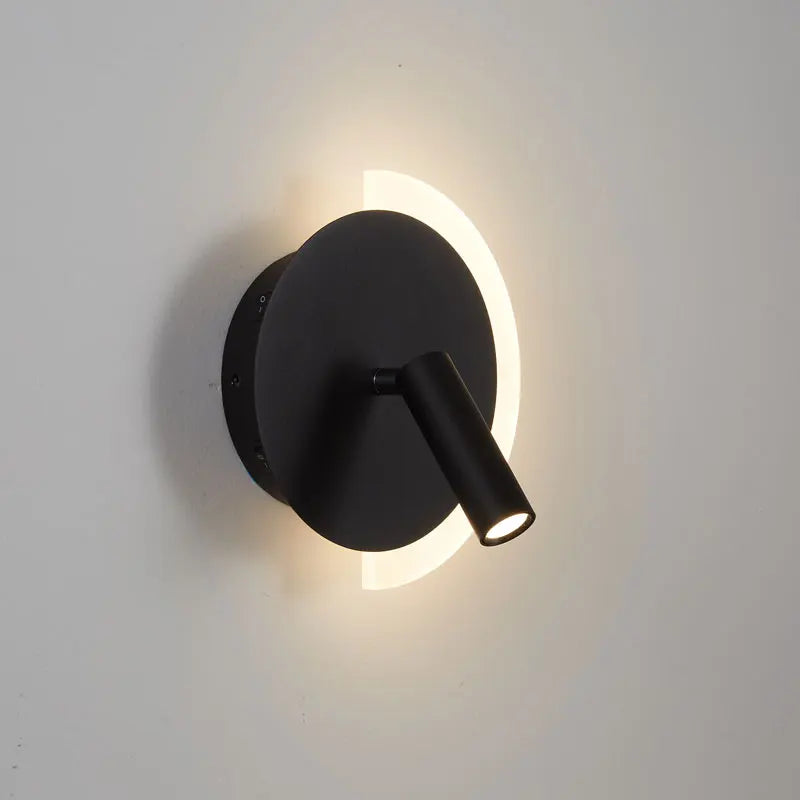 Round Crescent Glow Sculptural Bedside Wall Light