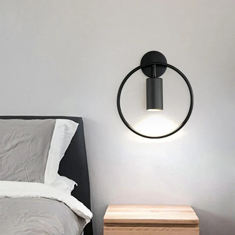 Nordic Circular Ring Sculptural Rotatable Minimalist Wall Light