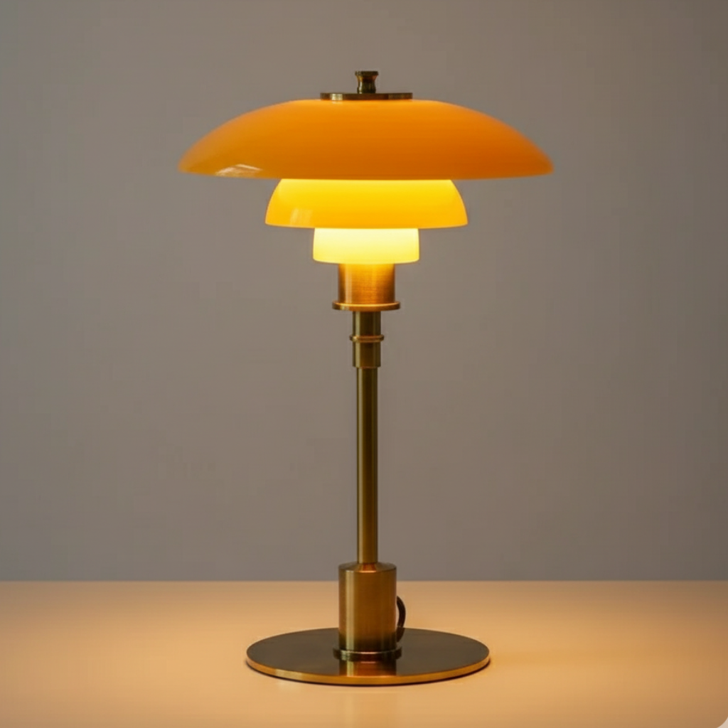 Scandinavian Transparent Glass Metal Base Bedside Table Lamp