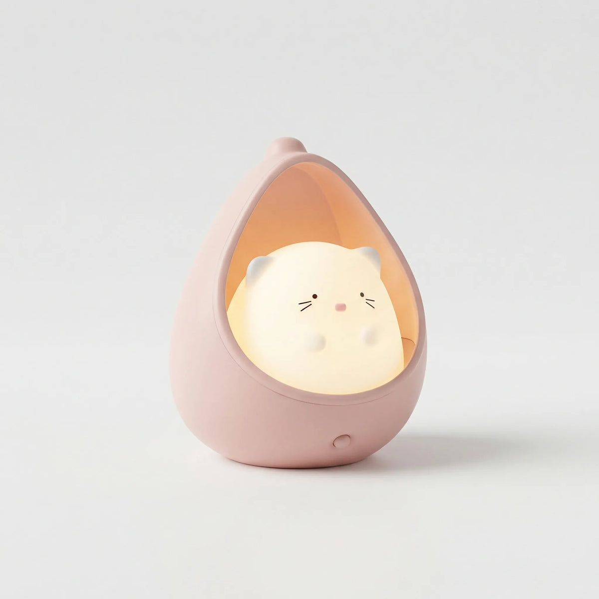Teardrop Shaped Cat Face Portable Kids Night Table Lamp
