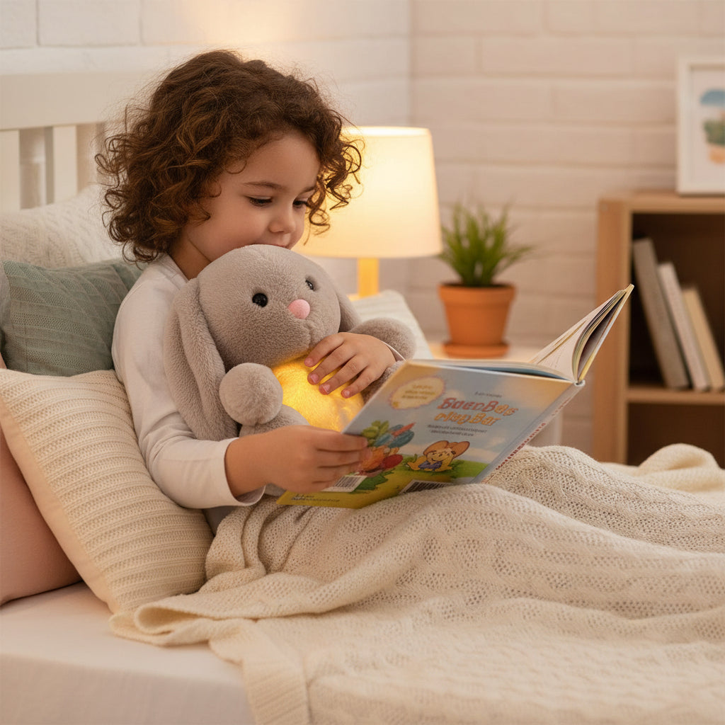 Soft Cozy Breathing Bunny Plush Relaxation Companion Stuffed Animal Toy
