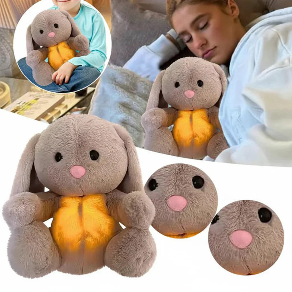 Soft Cozy Breathing Bunny Plush Relaxation Companion Stuffed Animal Toy