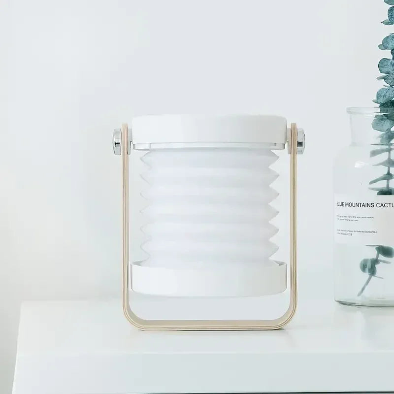 Foldable Wooden Handle Scandinavian Minimalist Rechargeable Portable Table Lamp