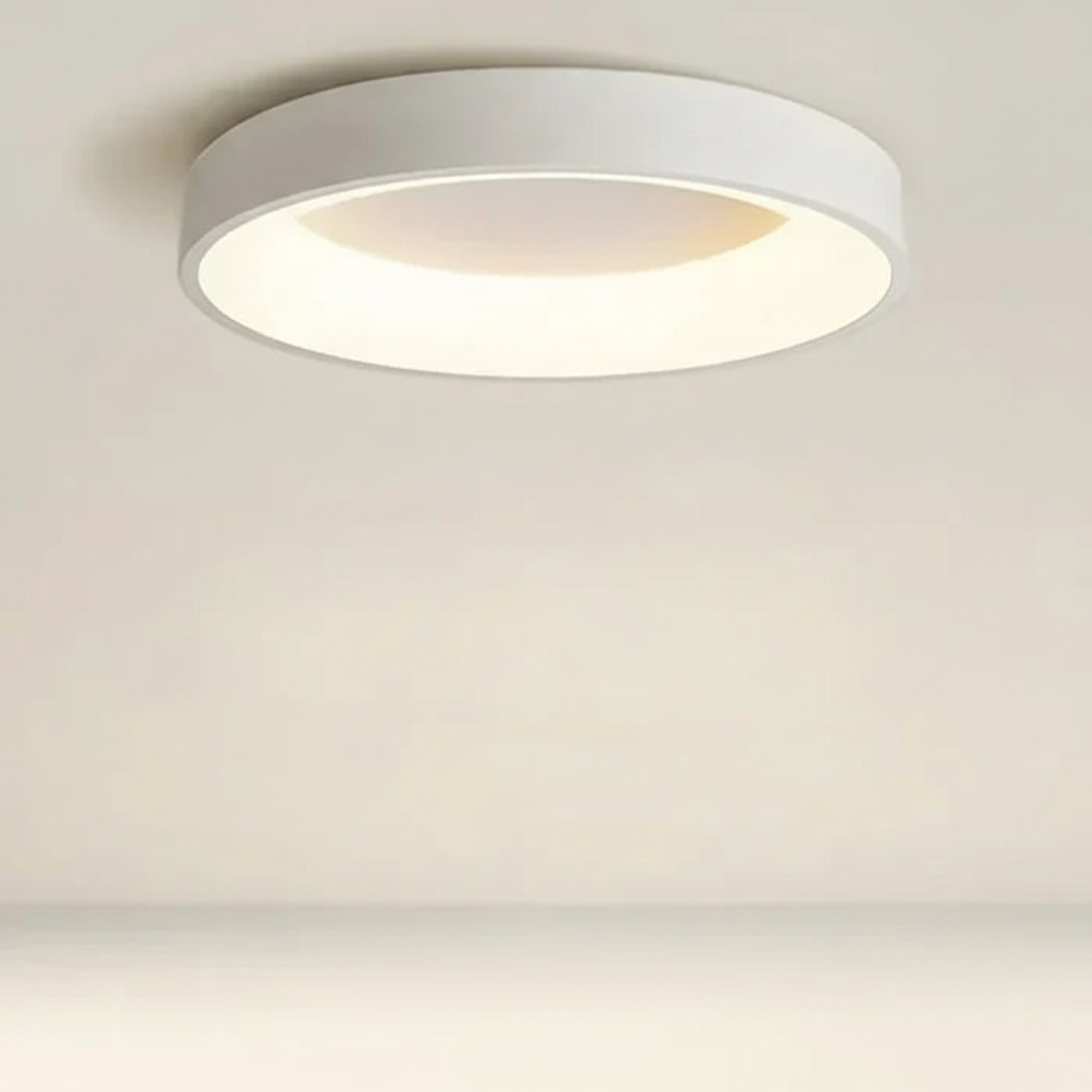 Scandinavian Minimalist Round Aluminum Acrylic Flush Mount Ceiling Light