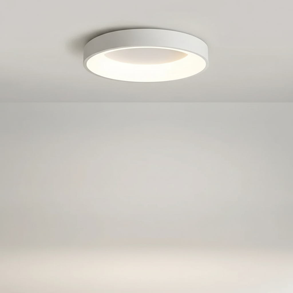 Scandinavian Minimalist Round Aluminum Acrylic Flush Mount Ceiling Light