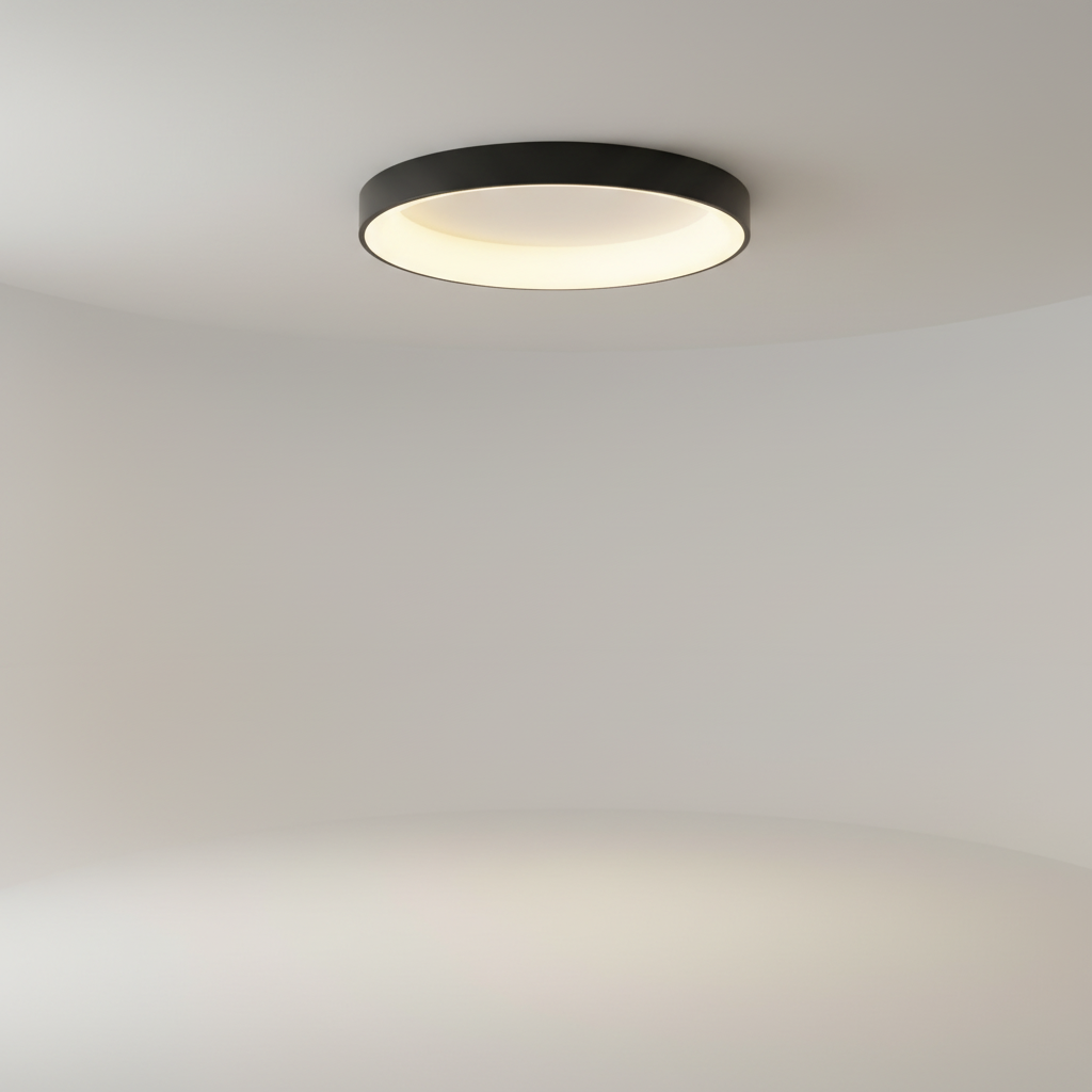 Scandinavian Minimalist Round Aluminum Acrylic Flush Mount Ceiling Light