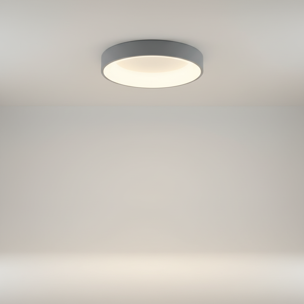 Scandinavian Minimalist Round Aluminum Acrylic Flush Mount Ceiling Light