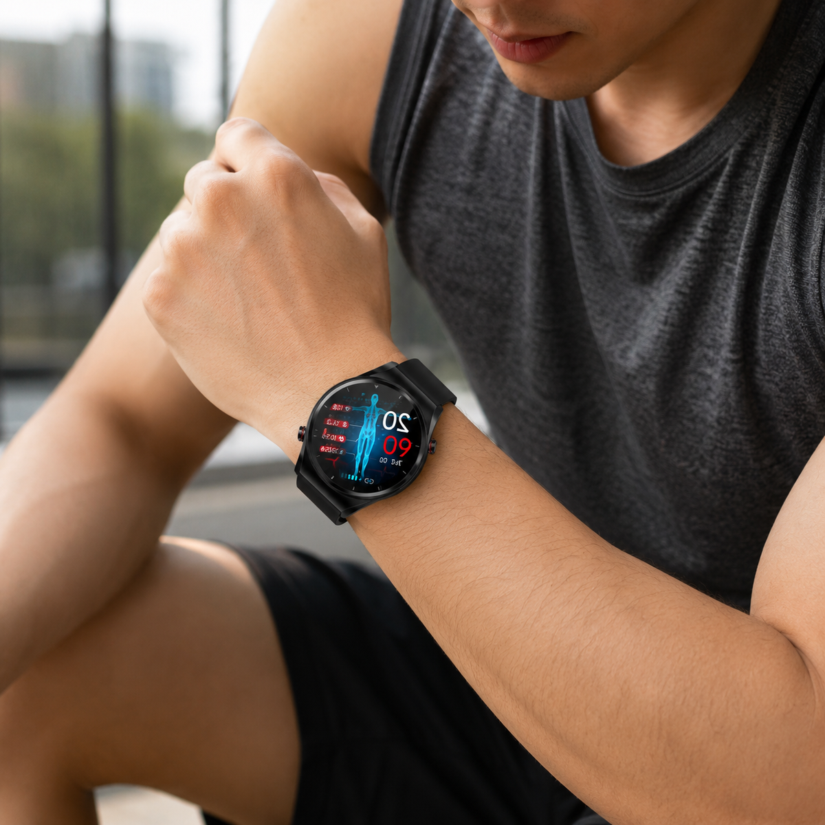 Touchscreen Rechargeable Wearable Smart Watch Fitness Activity Tracker Monitor