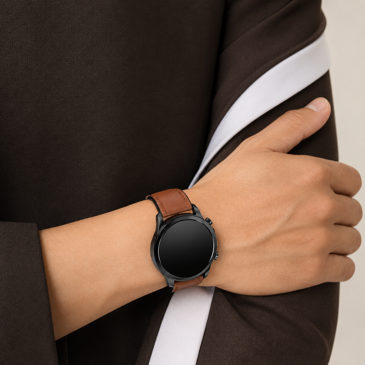 Sleek Wrist-Worn Heart Rate Glucose Monitoring Fitness Smartwatch Tracker