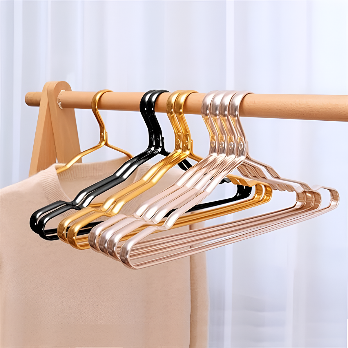 Space Saving Aluminum Alloy Non-Slip Lightweight Wardrobe Clothes Hangers