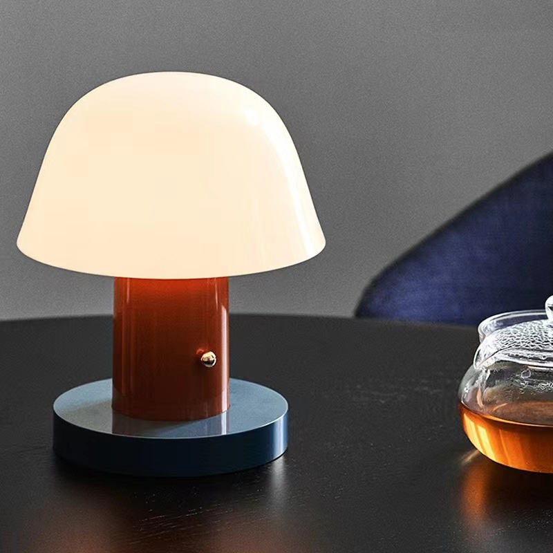 Sculptural Mushroom Shape Rechargeable Touch Dimming Cordless Table Lamp