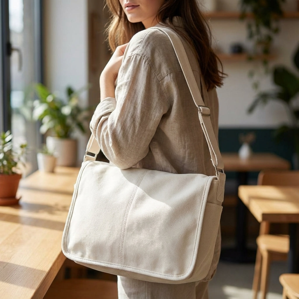 Sturdy Fabric Adjustable Strap Canvas Shoulder Bag