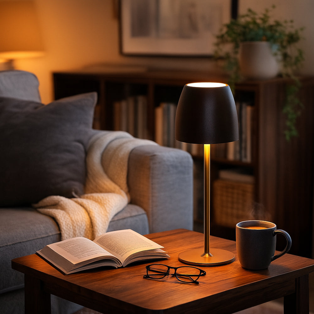 Minimalist Slim Silhouette Cordless Rechargeable Dimmable Indoor Outdoor Table Lamp