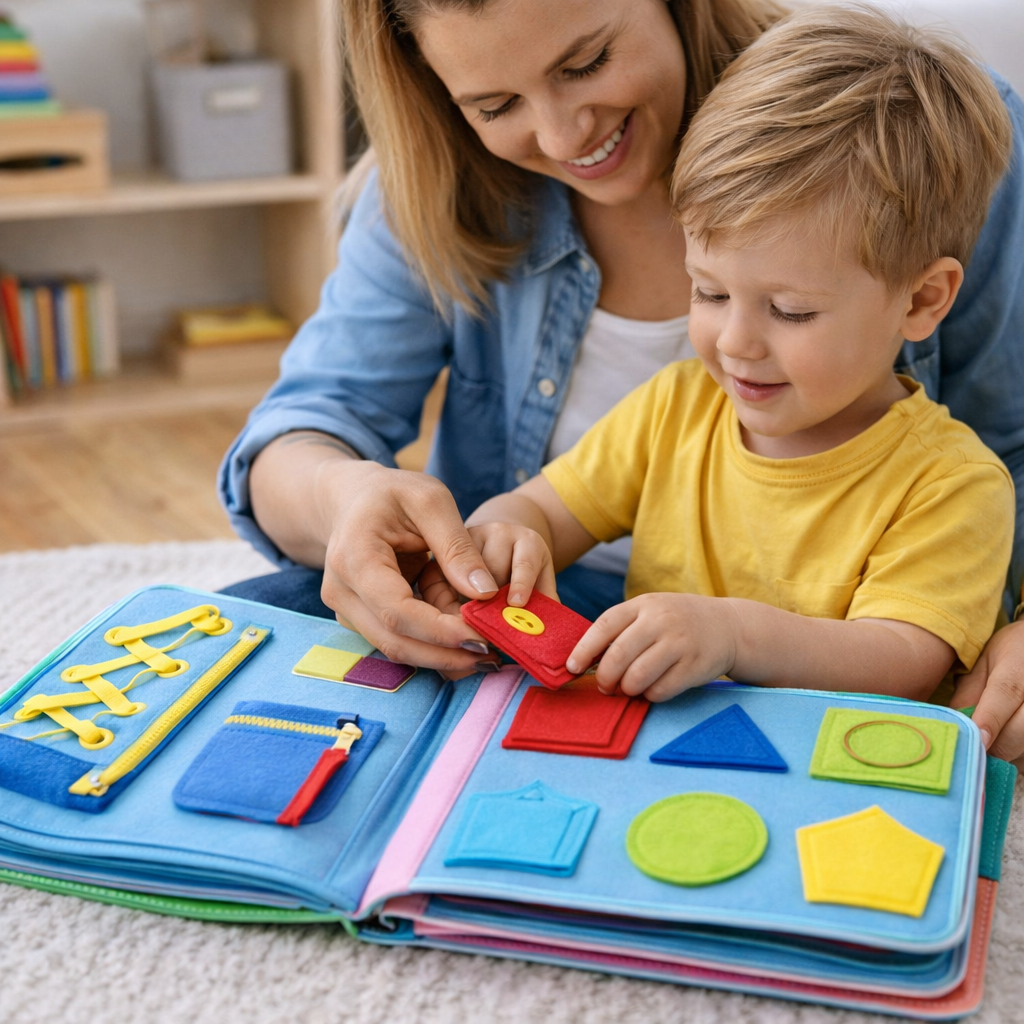 Soft Felt Interactive Montessori Busy Book for Screen-free Play