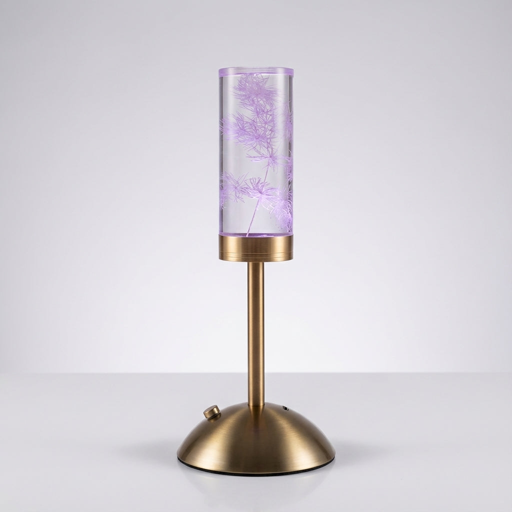 Sculptural Floral Column Cordless Touch Control Table Lamp