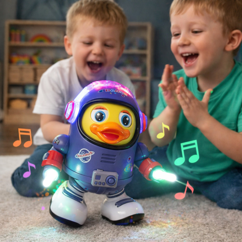 Space Themed Dancing Astronaut Duck Musical Interactive Toy Figure