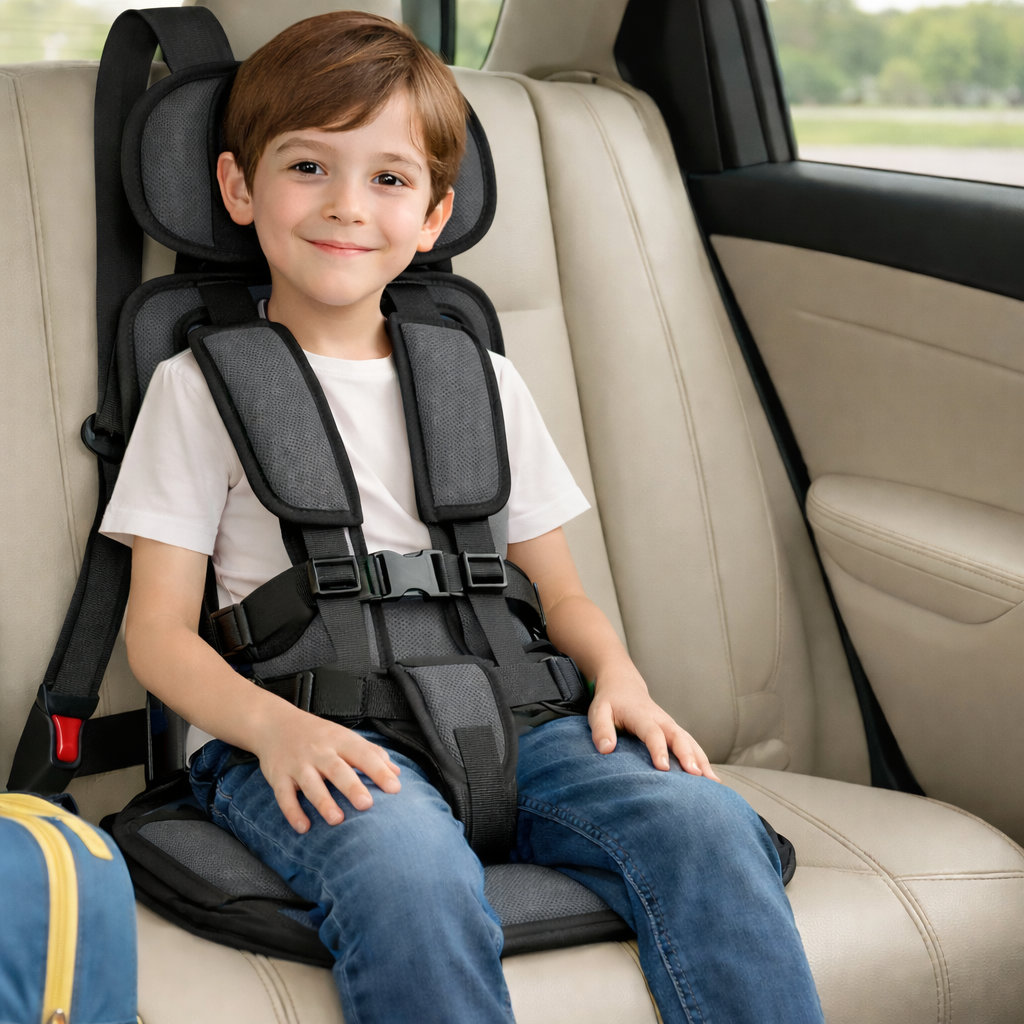 Foldable Lightweight Padded Kids Car Seat Baby Carrier With Harness
