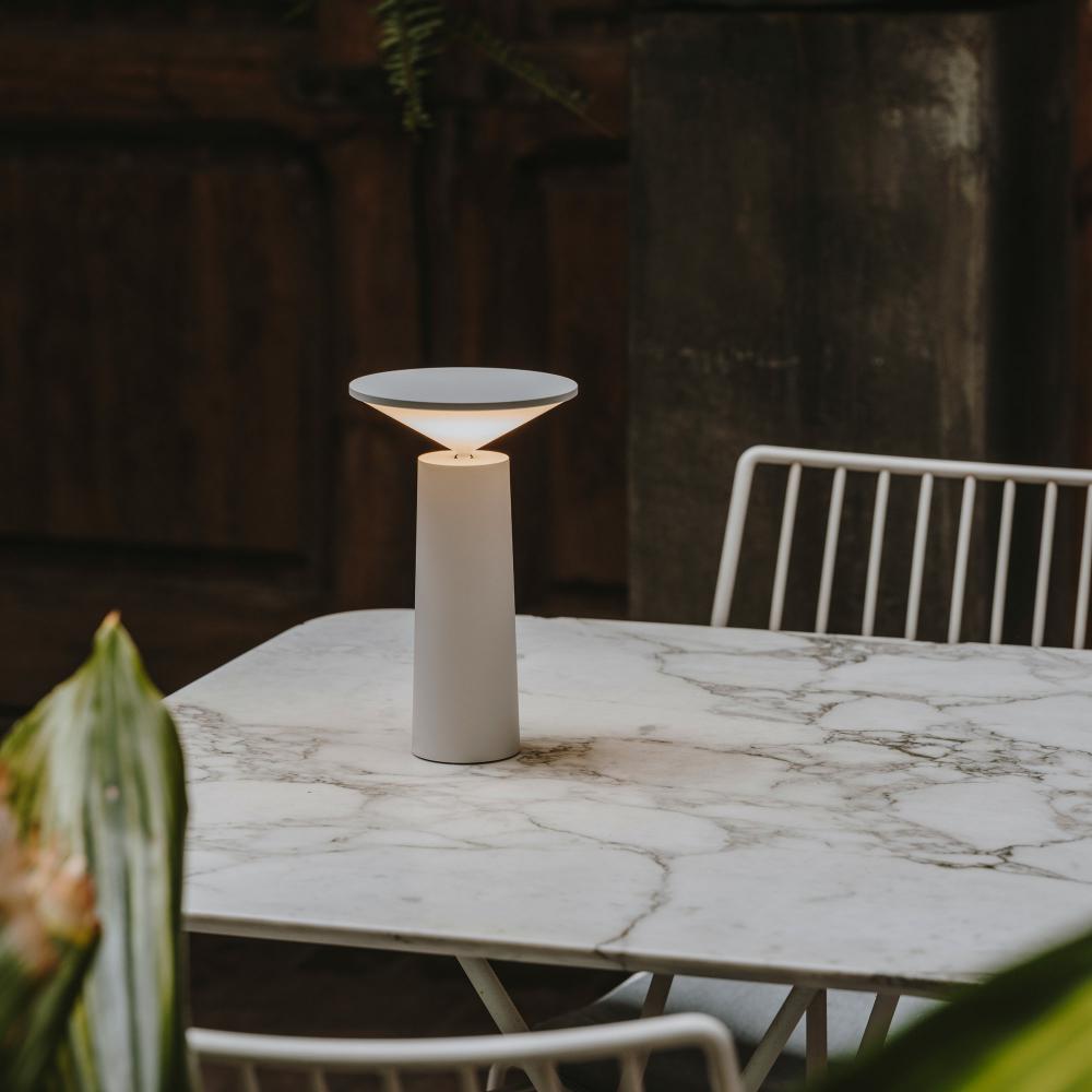 Sculptural Cone Silhouette Rechargeable Cordless Dimmable Table Lamp