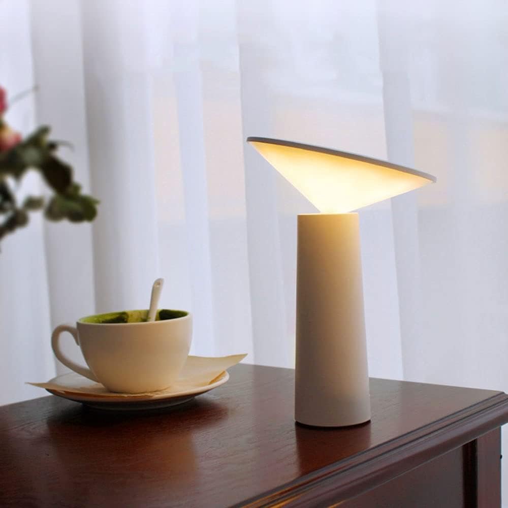 Sculptural Cone Silhouette Rechargeable Cordless Dimmable Table Lamp