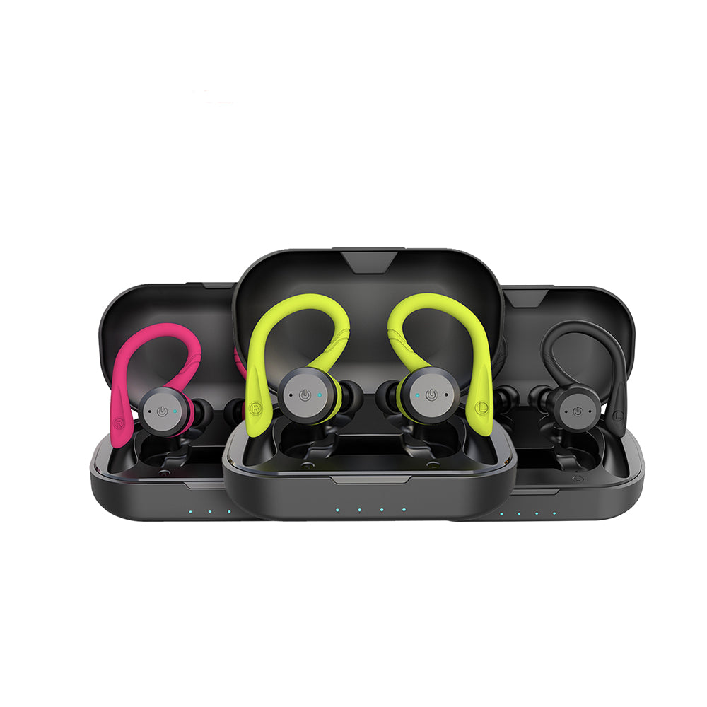 Waterproof Sport Bluetooth Wireless Earbuds With Dual Wearing Design