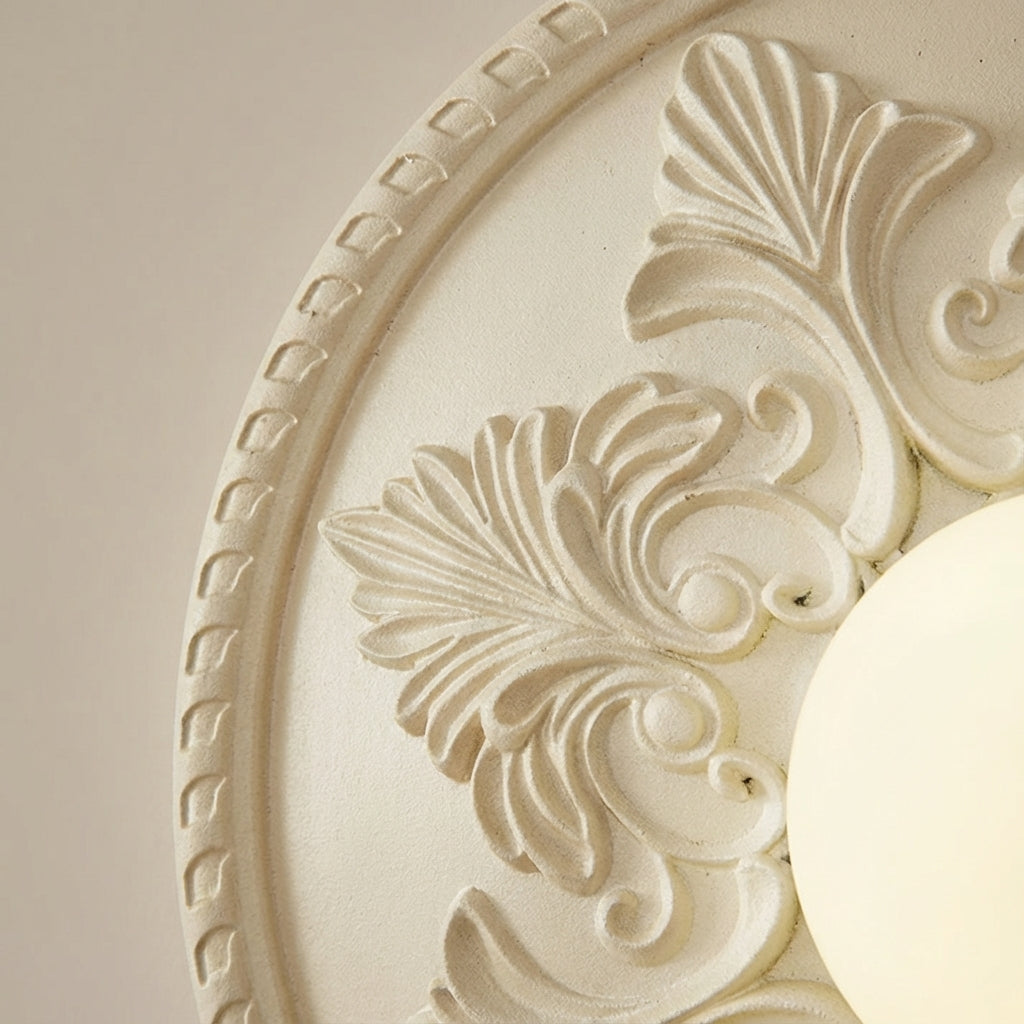 Engraved Milk Glass Diffuser Ambient Wall Light