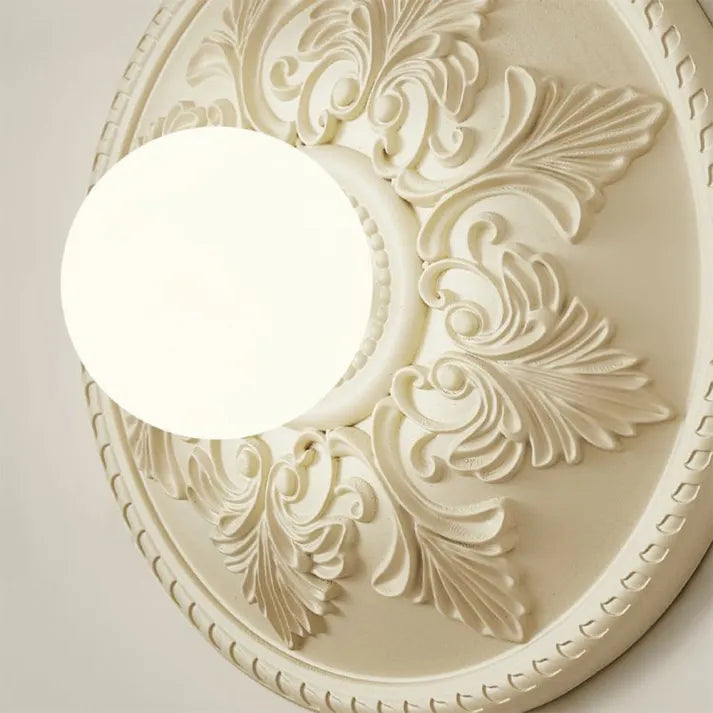 Engraved Milk Glass Diffuser Ambient Wall Light