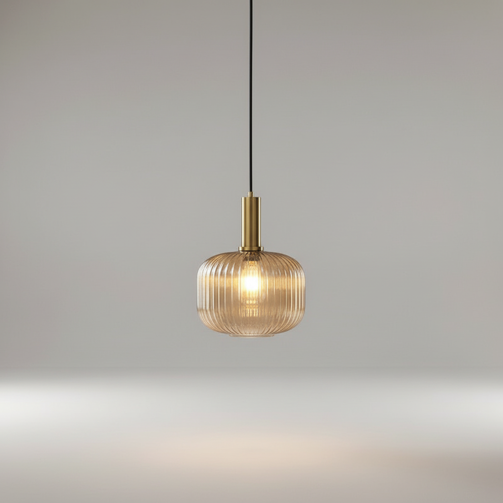 Vintage Colored Glass Warm Glow Pendant Light