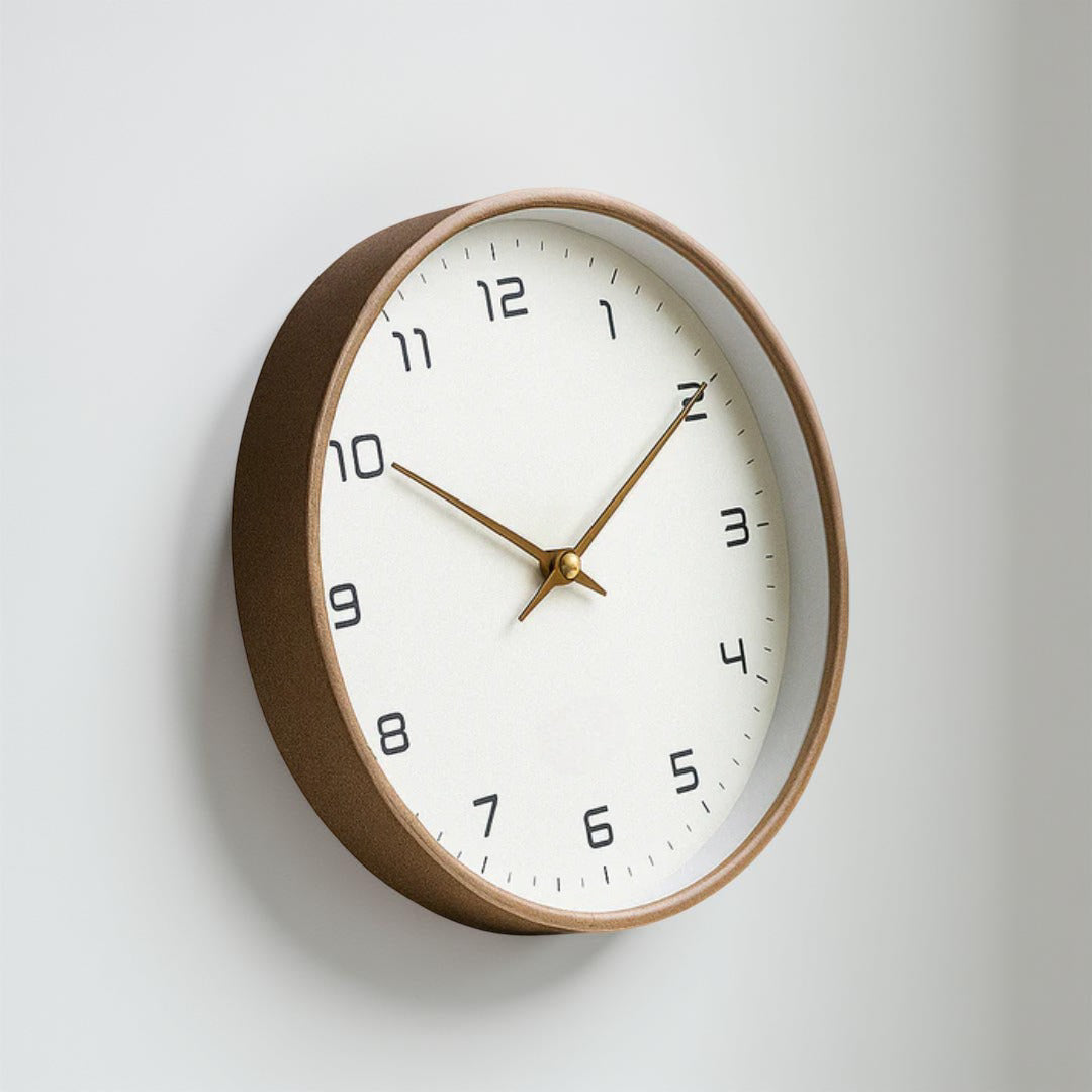 Minimalist Wood Frame Silent Quartz Wall Clock