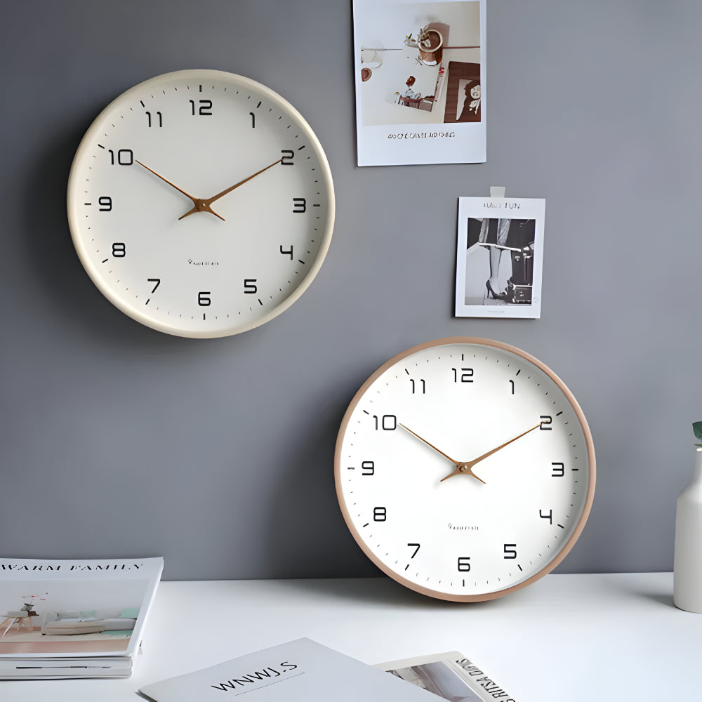 Silent Round Modern Decorative Home Accent Wall Clock