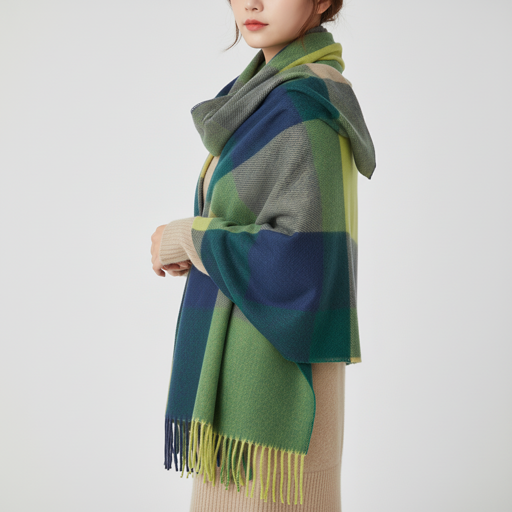 Soft Diamond Pattern Oversized Wrap Scarf