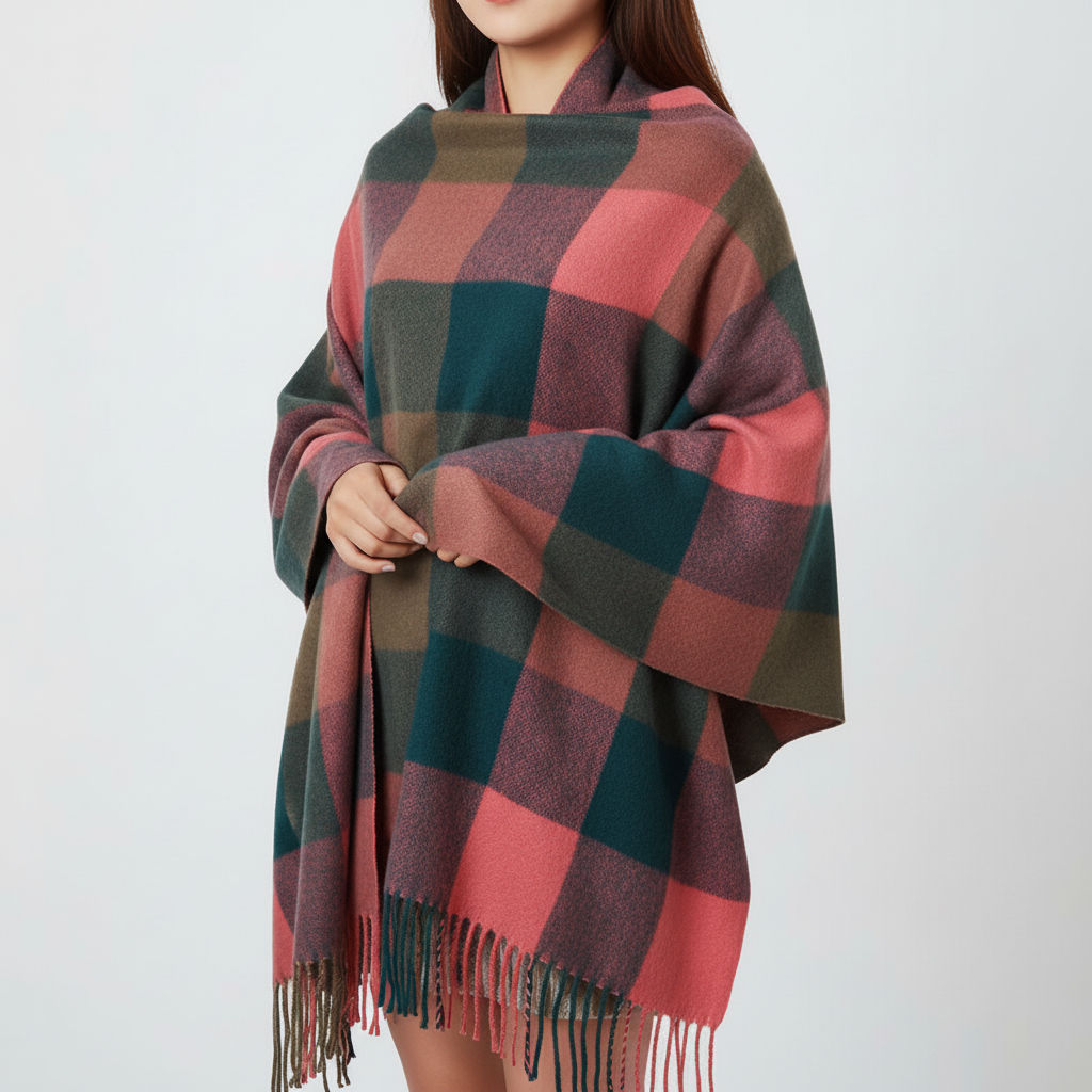 Soft Diamond Pattern Oversized Wrap Scarf