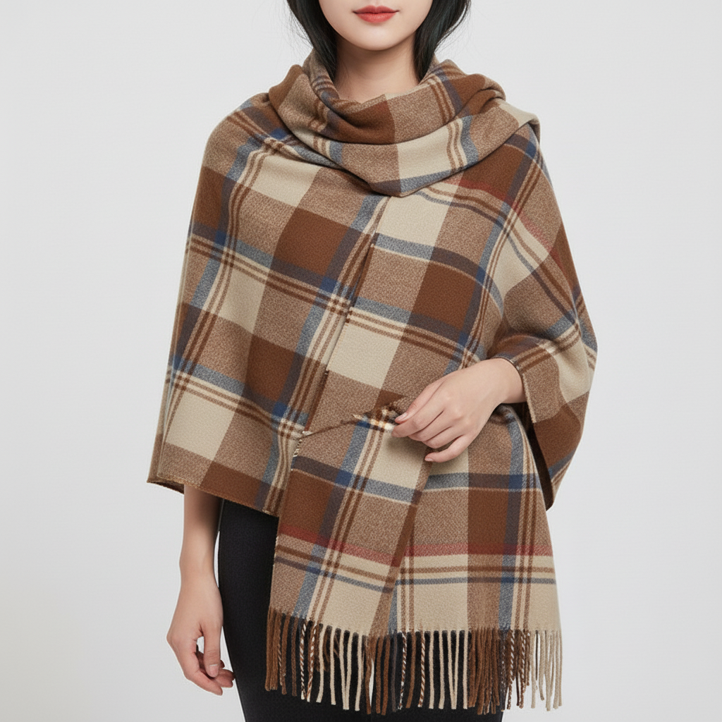 Soft Diamond Pattern Oversized Wrap Scarf