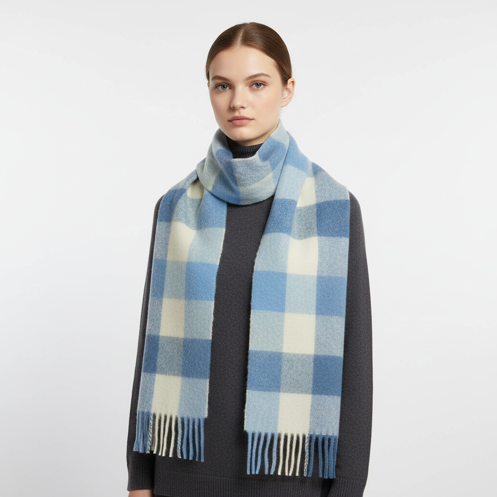 Classic Check Pattern Soft Fluffy Winter Scarf