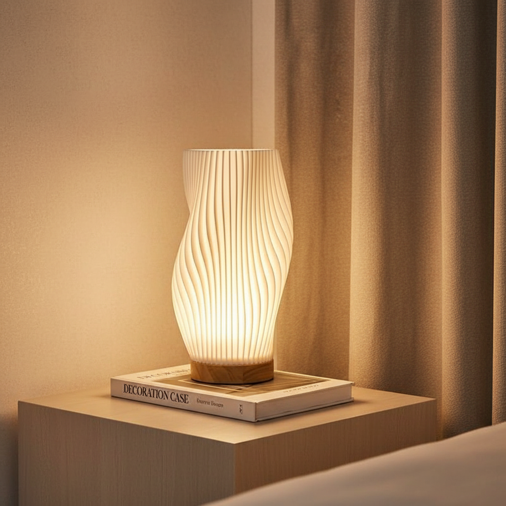 Wavy Sculptural Ripple Form Adjustable Dimmable Usb Table Lamp