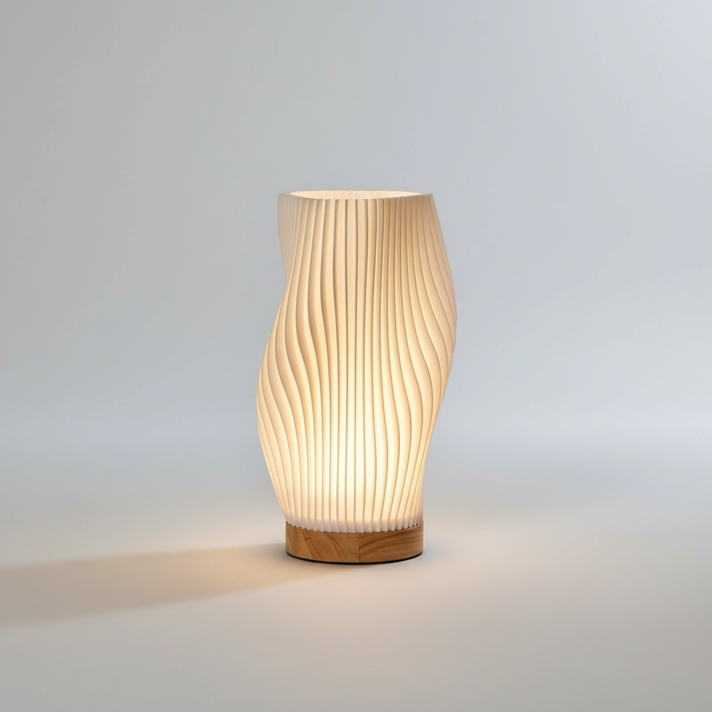 Wavy Sculptural Ripple Form Adjustable Dimmable Usb Table Lamp