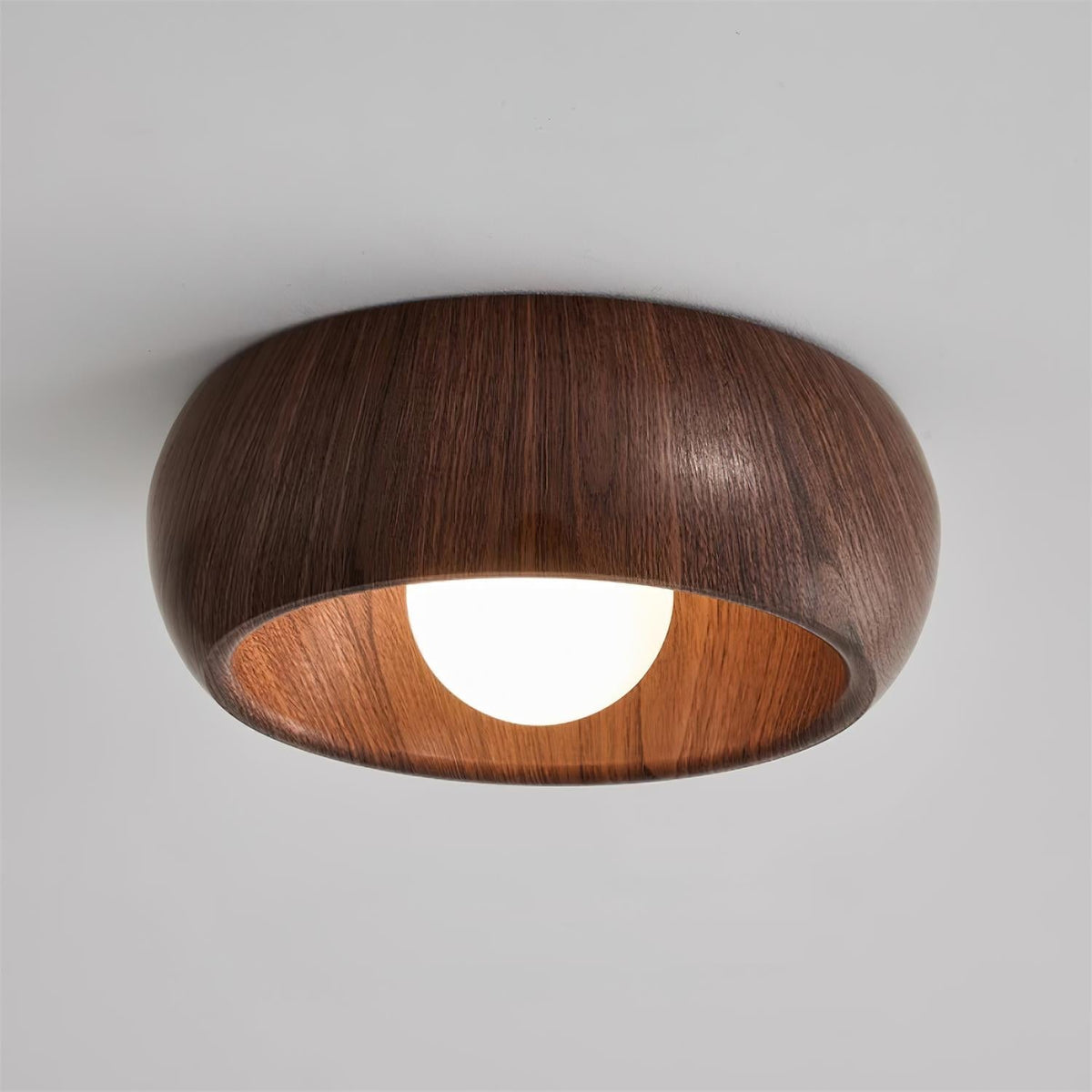 Minimalist Round Wooden Scandinavian Japandi Surface Mount Ceiling Light