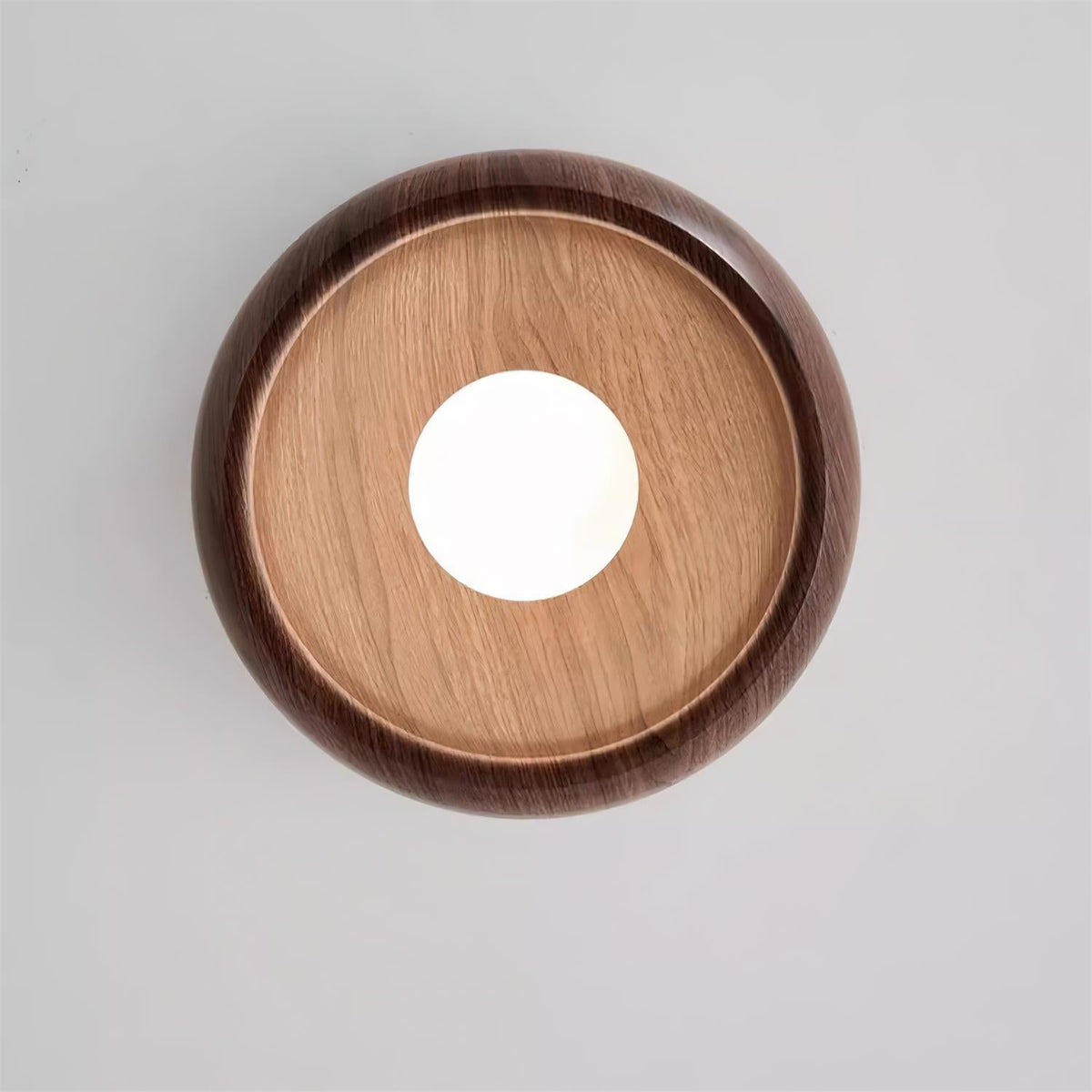 Minimalist Round Wooden Scandinavian Japandi Surface Mount Ceiling Light