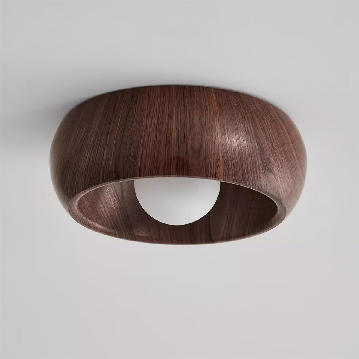 Minimalist Round Wooden Scandinavian Japandi Surface Mount Ceiling Light