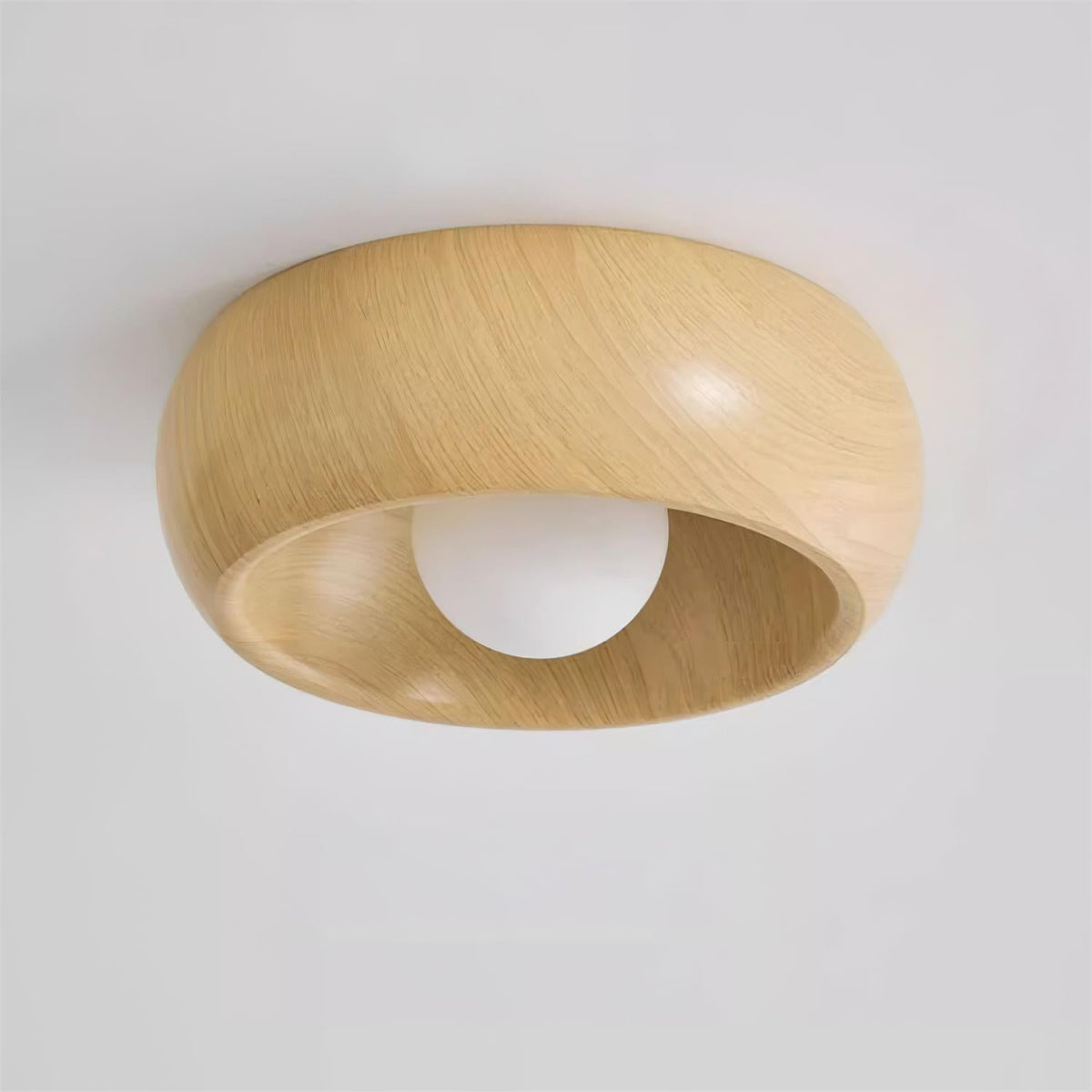 Minimalist Round Wooden Scandinavian Japandi Surface Mount Ceiling Light