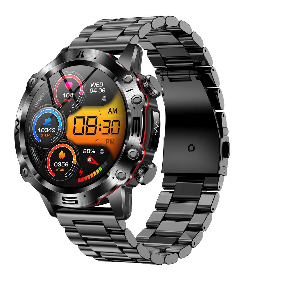 AMOLED Touchscreen ECG Blood Pressure Bluetooth Calling Fitness Smartwatch
