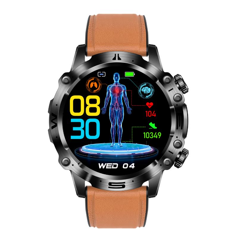 AMOLED Touchscreen ECG Blood Pressure Bluetooth Calling Fitness Smartwatch