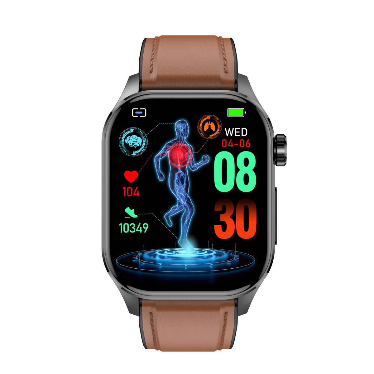 Waterproof Amoled Display Heart Rate Ecg Tracking Smartwatch