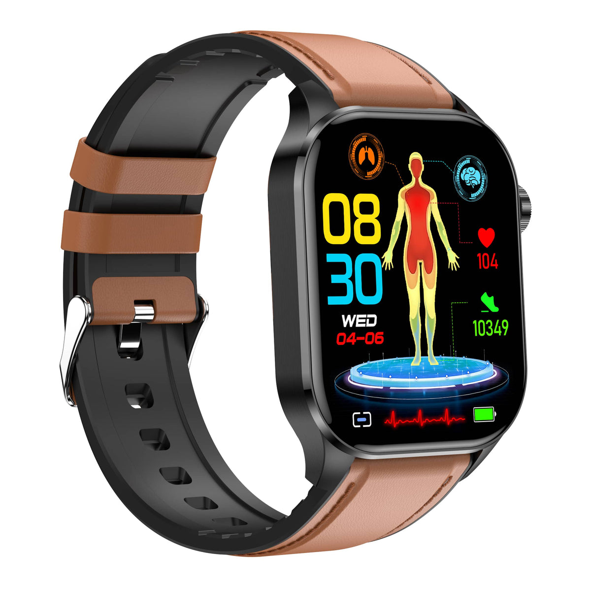 Waterproof Amoled Display Heart Rate Ecg Tracking Smartwatch