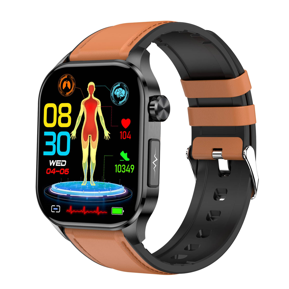 Waterproof Amoled Display Heart Rate Ecg Tracking Smartwatch
