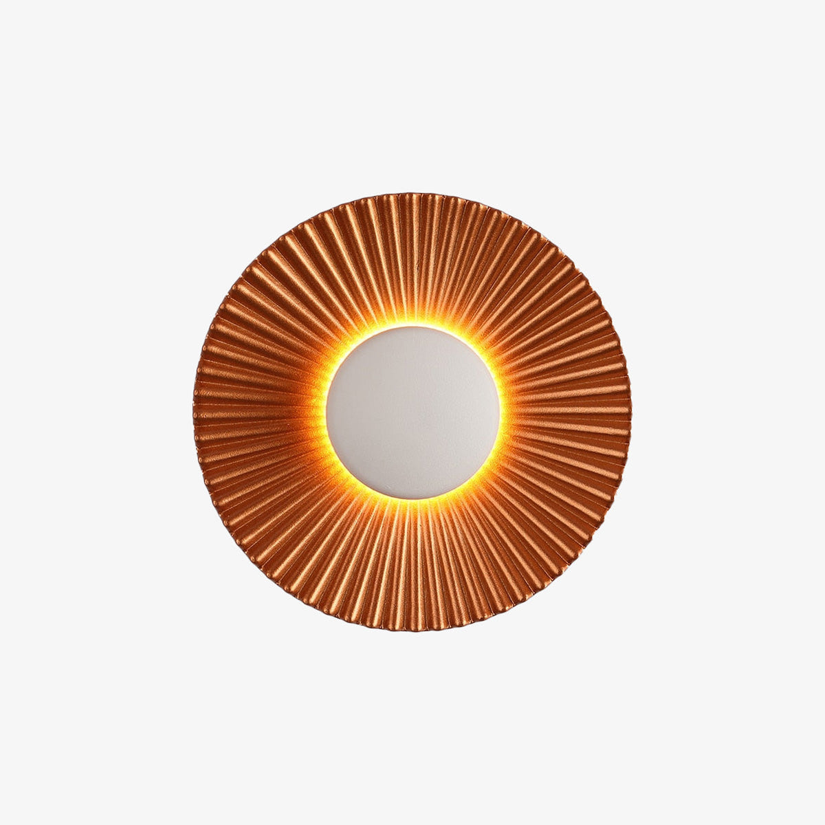 Sculptural Sunburst Textured Metallic Rays Modern Wall Light