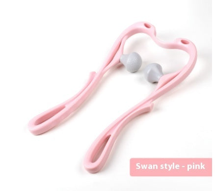 Ergonomic Six-Wheel Roller Handheld Neck Massager with Dynamic Rollers